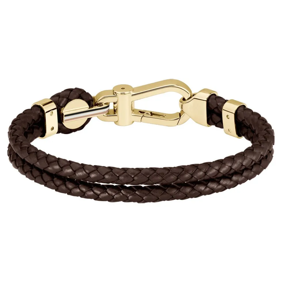 Bracelet Boss Ares Prime Cuir De Veau Marron