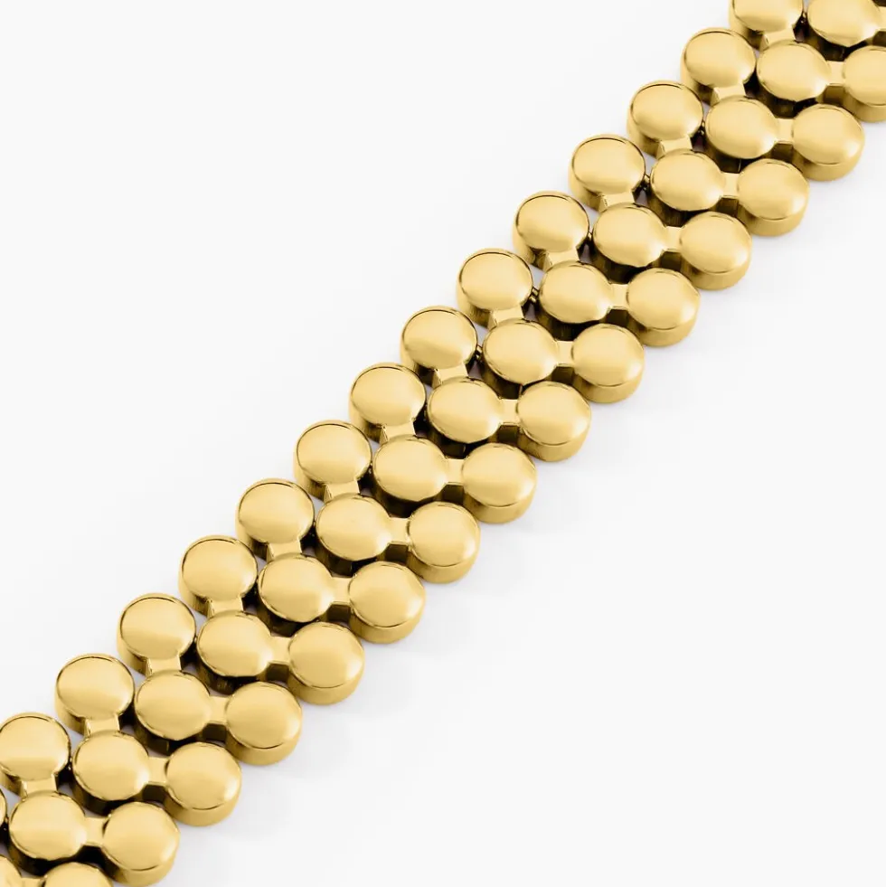 Bracelet Bulle Doree Acier Jaune