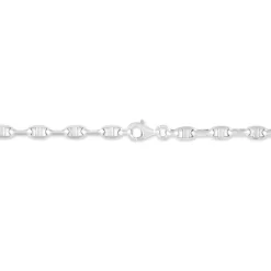 Bracelet Cameo Maille Alternee 1/3 Or Blanc