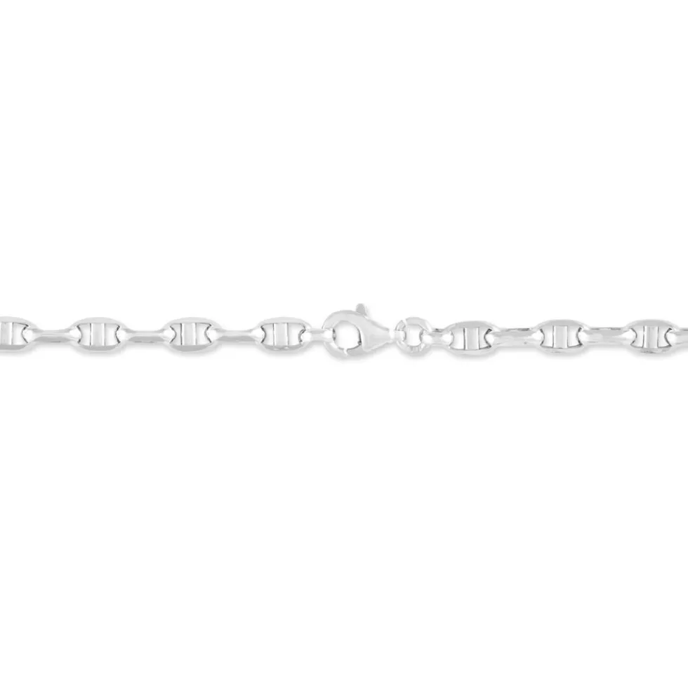 Bracelet Cameo Maille Alternee 1/3 Or Blanc