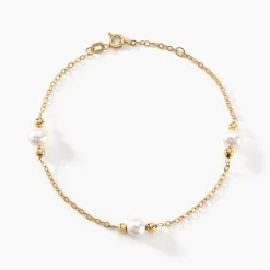 Bracelet Cannelle Or Jaune Perle De Culture