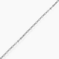 Bracelet Capucin Or Blanc Maille Marine Plate