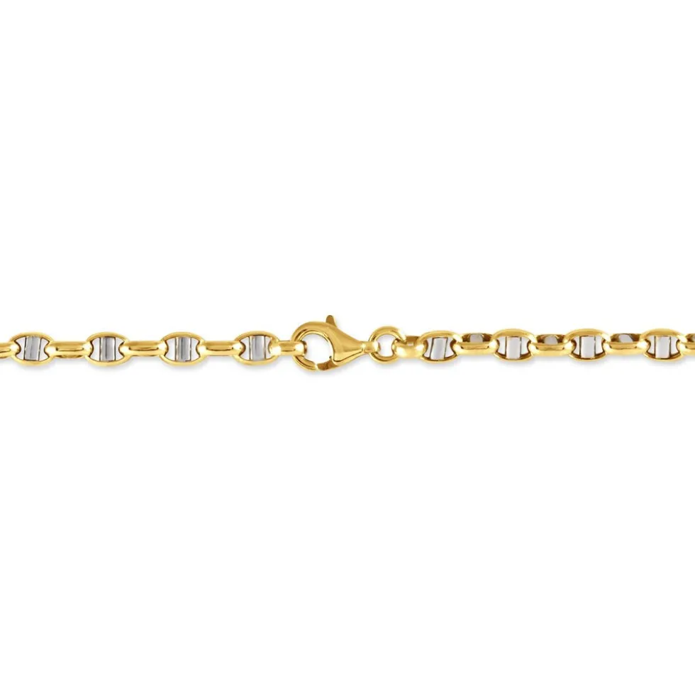 Bracelet Carlo Or Bicolore Maille Marine Ronde