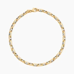 Bracelet Carlo Or Bicolore Maille Marine Ronde