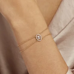 Bracelet Classical Plaqué Or Jaune Oxyde De Zirconium