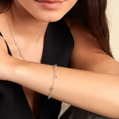 Bracelet Collie Argent Blanc Oxyde De Zirconium