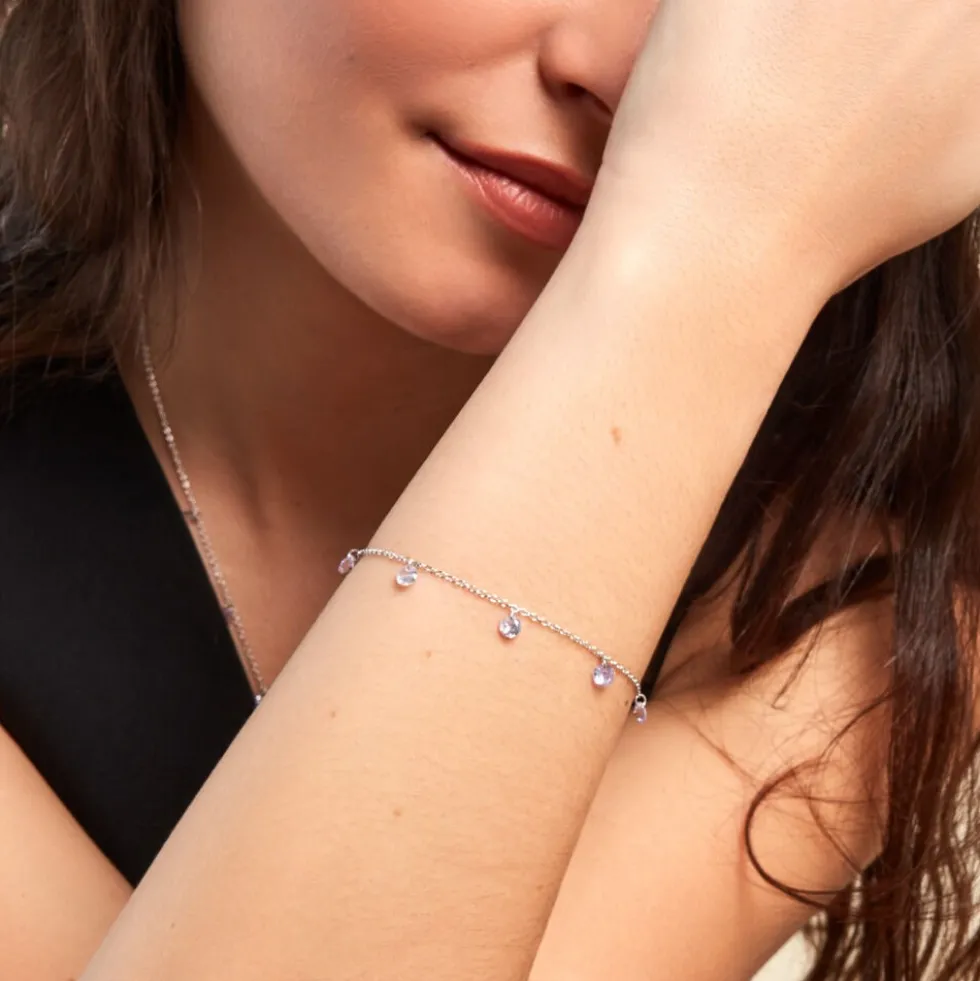 Bracelet Collie Argent Blanc Oxyde De Zirconium