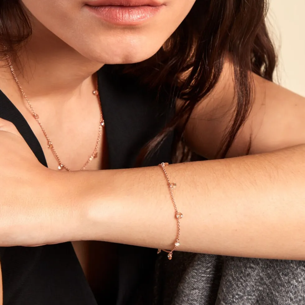 Bracelet Collie Argent Rose Oxyde De Zirconium