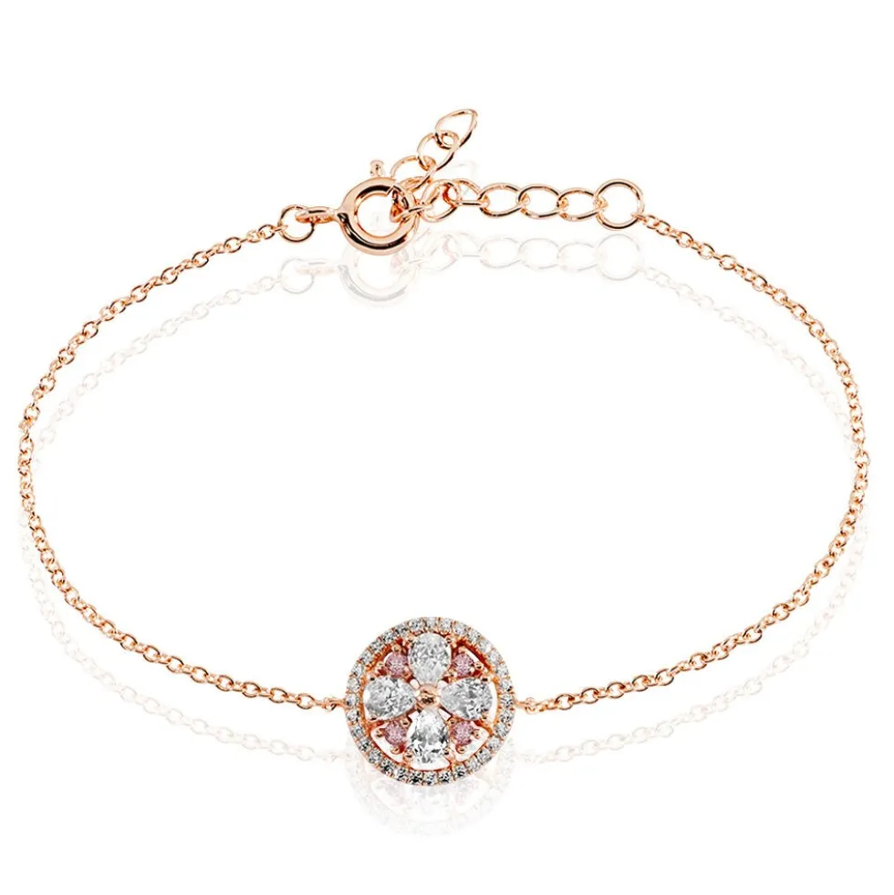 Bracelet Collin Argent Rose Oxyde De Zirconium