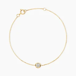Bracelet Columbine Or Jaune Oxyde De Zirconium Blanc