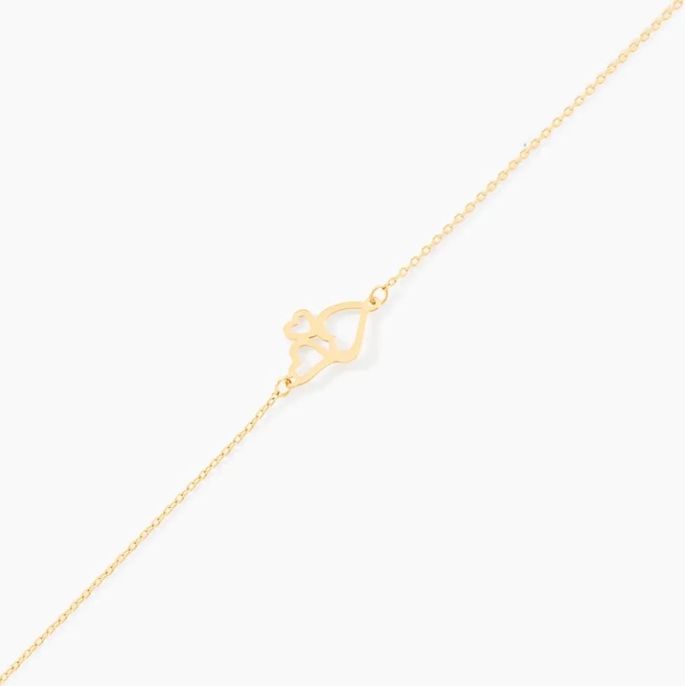 Bracelet Corazones Or Jaune