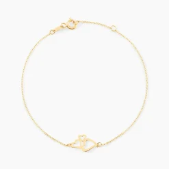 Bracelet Corazones Or Jaune