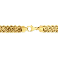 Bracelet Cordelia Maille Corde 3 Rangs Or Jaune