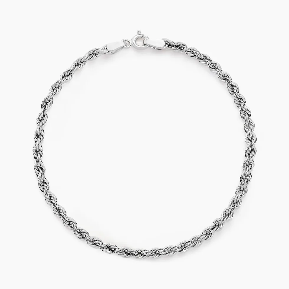 Bracelet Cordelia Maille Corde Or Blanc