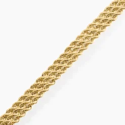 Bracelet Cordelia Maille Corde 3 Rangs Or Jaune