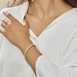 Bracelet Cordelia Maille Corde 3 Rangs Or Jaune