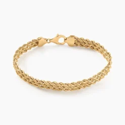 Bracelet Cordelia Maille Corde 3 Rangs Or Jaune