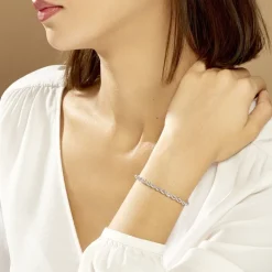 Bracelet Cordelia Maille Corde Or Blanc
