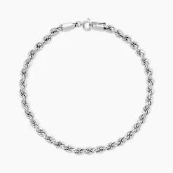 Bracelet Cordelia Maille Corde Or Blanc