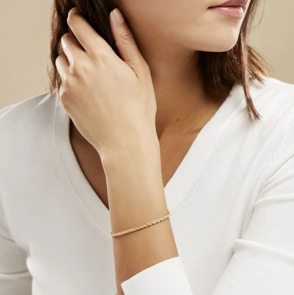 Bracelet Cordelia Maille Corde Or Jaune