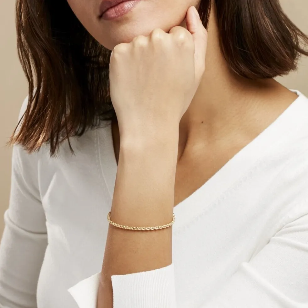 Bracelet Cordelia Maille Corde Or Jaune
