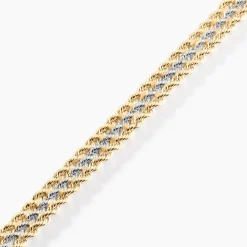 Bracelet Cordelia Maille Corde 3 Rangs Or Bicolore