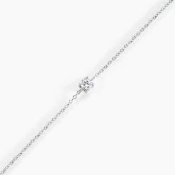Bracelet Court Argent Blanc Lylwenn Oxyde De Zirconium