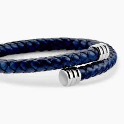 Bracelet Cuir De Vache Bleu