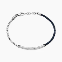 Bracelet Cuir De Vache Bleu