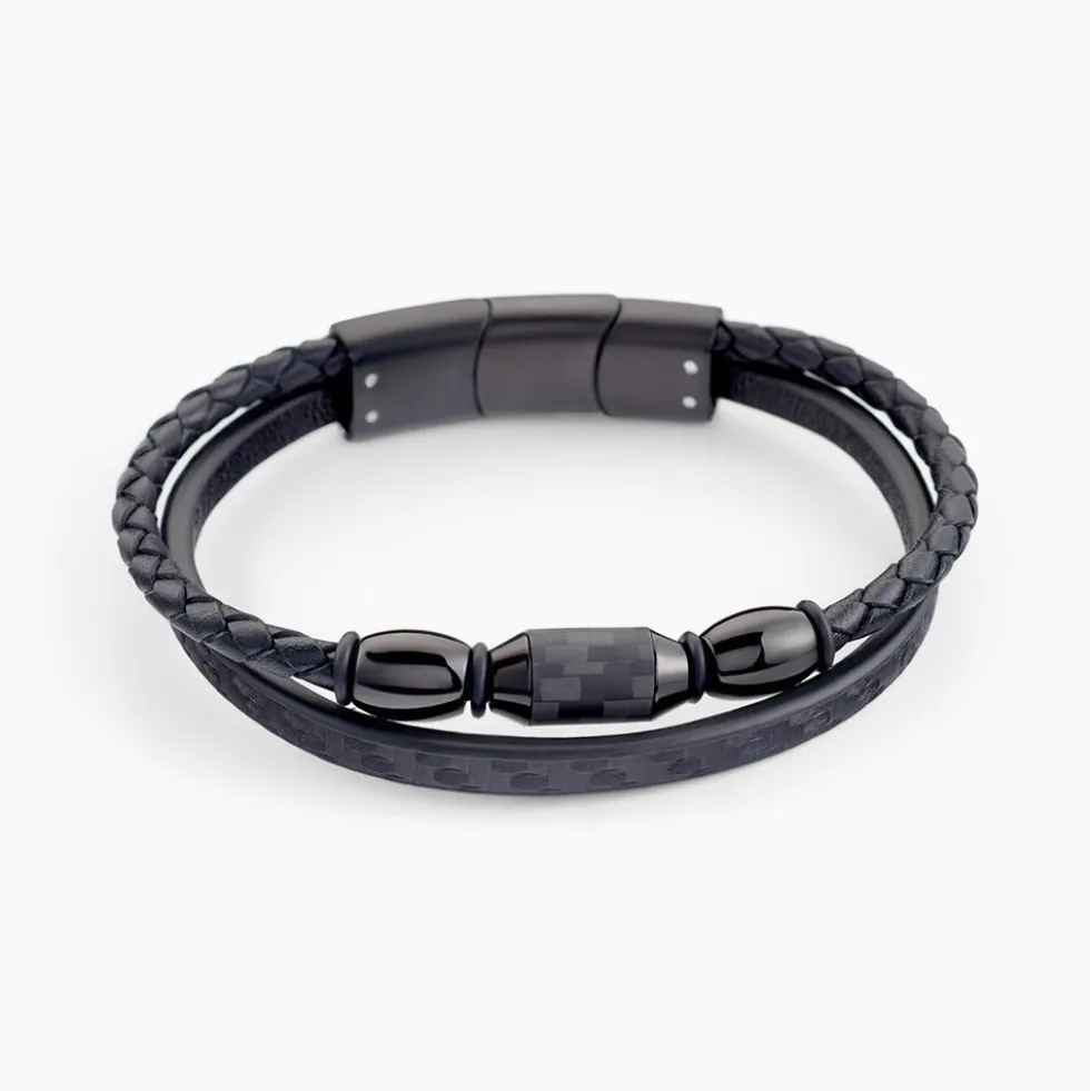 Bracelet Cuir De Vache Noir Onyx