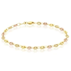 Bracelet Dami Maille Grain De Cafe Or Tricolore
