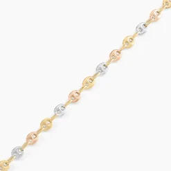 Bracelet Dami Maille Grain De Café Or Tricolore