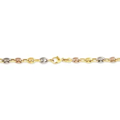 Bracelet Dami Maille Grain De Café Or Tricolore