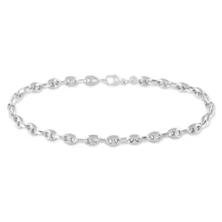 Bracelet Dami Maille Grain De Cafe Or Blanc