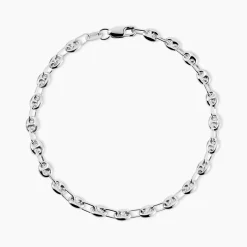 Bracelet Dami Maille Grain De Cafe Or Blanc