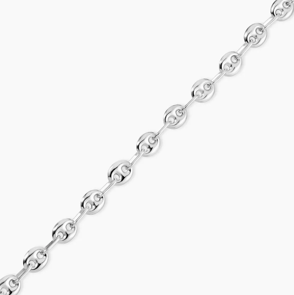 Bracelet Dami Maille Grain De Cafe Or Blanc