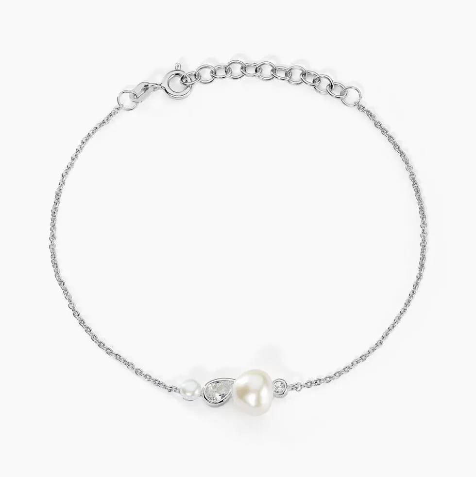 Bracelet Dua Argent Blanc Perle De Culture Oxyde De Zirconium