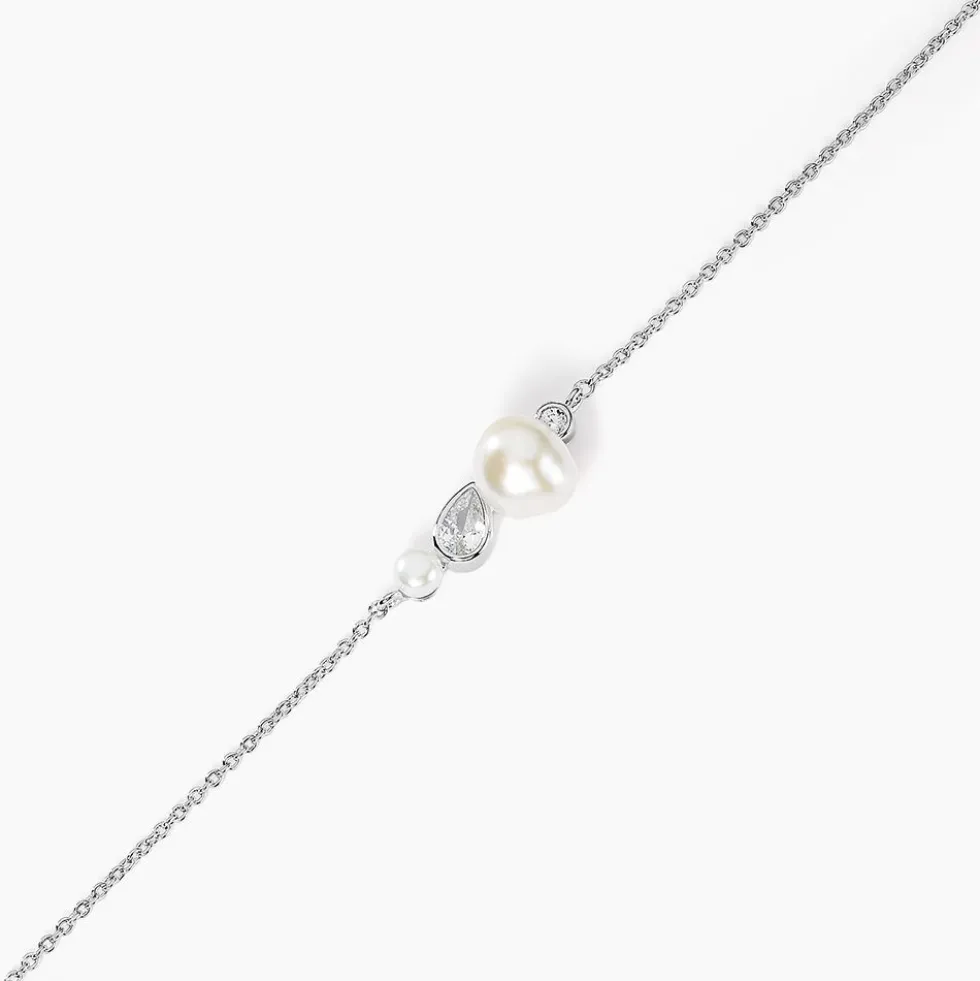 Bracelet Dua Argent Blanc Perle De Culture Oxyde De Zirconium