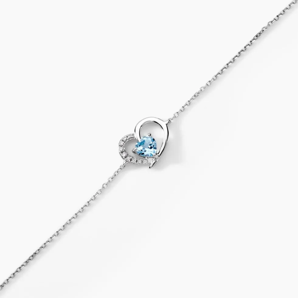 Bracelet Eliana Or Blanc Topaze Et Oxyde De Zirconium