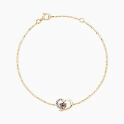 Bracelet Eliana Or Jaune Améthyste Oxyde De Zirconium