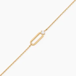 Bracelet Ellin Plaque Or Jaune Oxyde De Zirconium