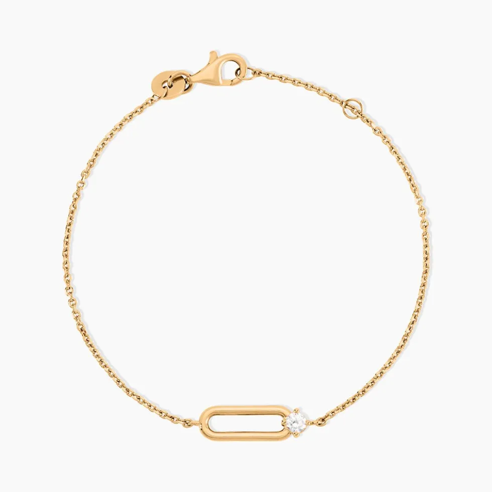 Bracelet Ellin Plaque Or Jaune Oxyde De Zirconium