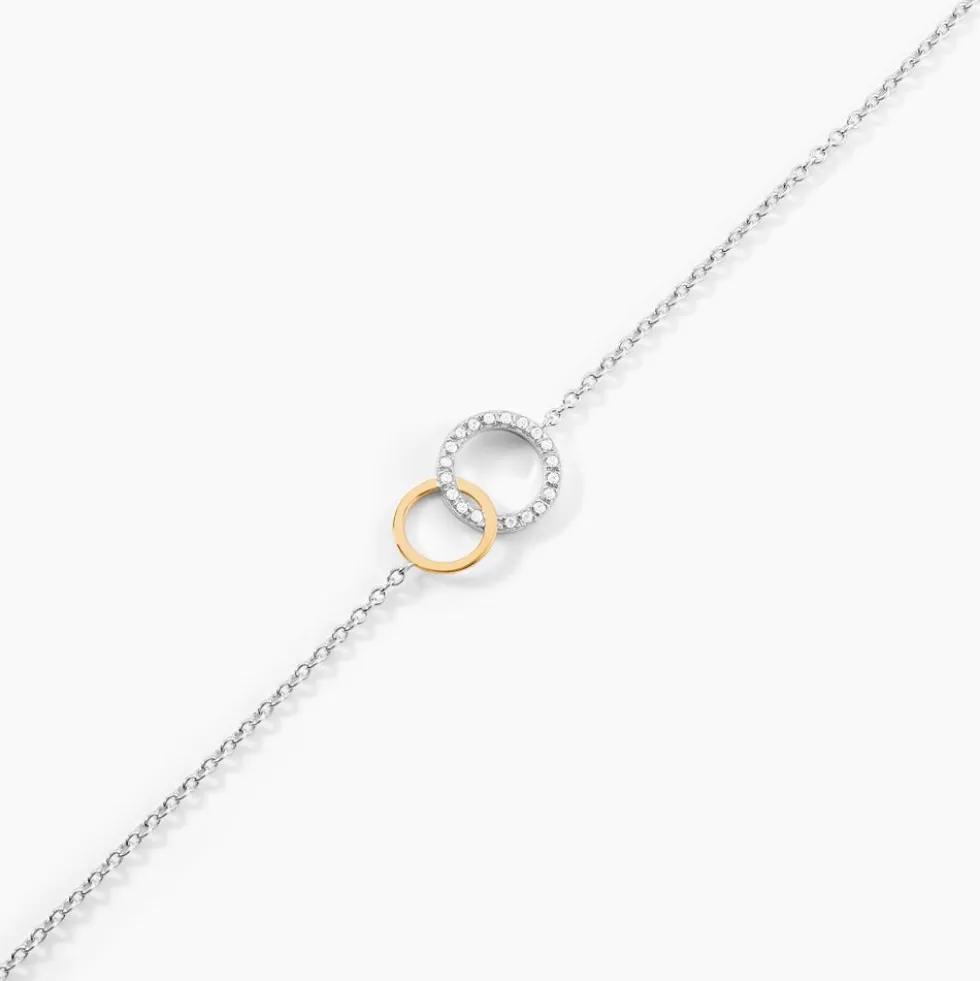 Bracelet Fei Or Jaune Argent Blanc Oxyde De Zirconium