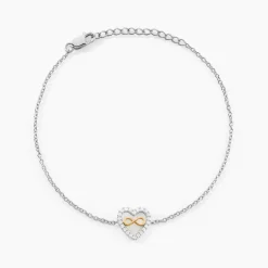 Bracelet Floe Or Jaune Argent Blanc Oxyde De Zirconium
