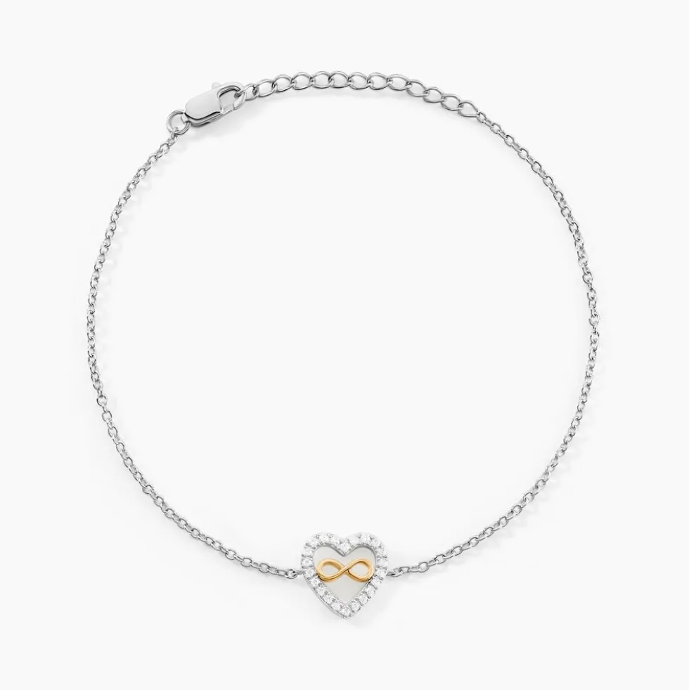 Bracelet Floe Or Jaune Argent Blanc Oxyde De Zirconium