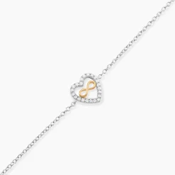 Bracelet Floe Or Jaune Argent Blanc Oxyde De Zirconium