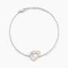 Bracelet Gine Or Jaune Argent Blanc Oxyde De Zirconium