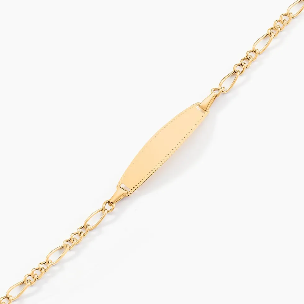 Bracelet Identité Bartolomee Maille Alternee 1/3 Or Jaune