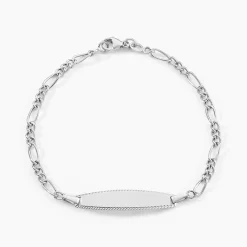 Bracelet Identité Bartolomee Maille Alternee 1/3 Or Blanc