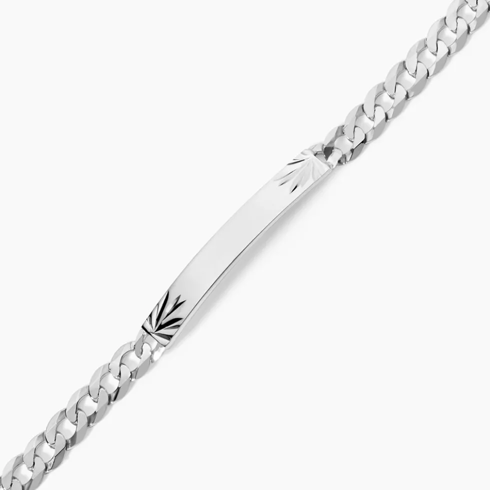 Bracelet Identité Casper Argent Blanc